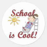 Flickan School är kalla Tshirts och gåvor Rund Klistermärke