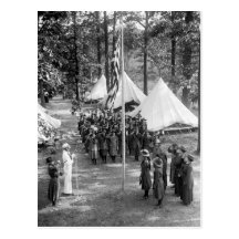 Flickan spanar Flagga-Att lyfta: 1919 Vykort