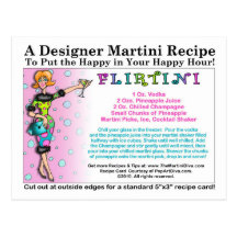 Flirtini Martini receptvykort