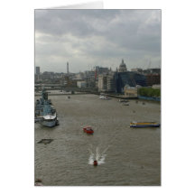 Flod Thames i London England Hälsningskort