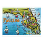Florida tecknadkarta vykort