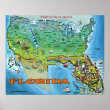 Florida USA kartaaffisch