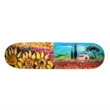 FLOROR I TUSCANY, röd gröntgultrosa Skate Boards