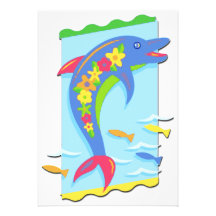 Flower powerPorpoise Anpassade Inbjudan