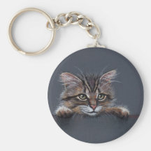 Fluffig kattunge Keychain Nyckel Ringar