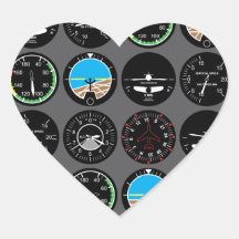 Flyg instrumenterar hjärtklistermärken