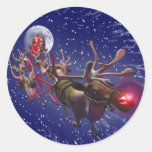 Flygjultomten & Rudolph, röd Nosed ren Klistermärke