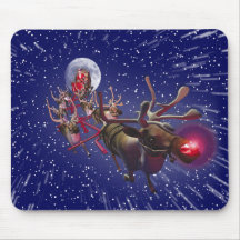 Flygjultomten & Rudolph, röd Nosed ren Mus Mattor