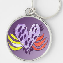 Flyta hjärtadesignen Keychain Nyckelring