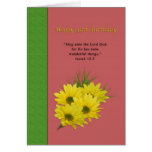 Födelsedag 99th, gula daisy, religiösa hälsnings kort