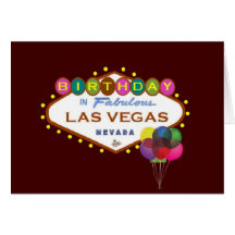 FÖDELSEDAG i färgrika Las Vegas, ballongkort