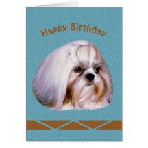 Födelsedag Shih Tzu hund Hälsningskort