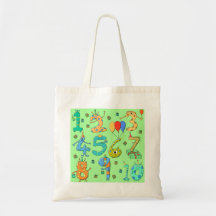 Födelsedagen numrerar, på bleken - grönt. tote bags