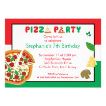 Födelsedagsfest inbjudan för ungePizzaparty