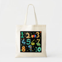 Födelsedagsfesten numrerar, på Black. Tote Bags