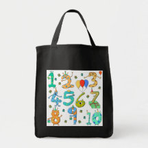 Födelsedagsfesten numrerar tote bags