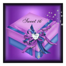 Födelsedagsfestgåva för sweet sixteen 16 anpassade inbjudningskort