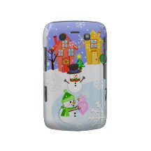Fodral för björnbär för dag för snöfamiljsnö knapp blackberry bold fodral