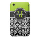 Fodral för damast för svart för personliglimefrukt Case-Mate iPhone 3 fodral