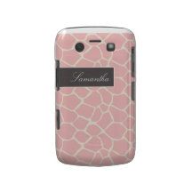 Fodral för giraffmönsterblackberry bold (rosor) blackberry bold case
