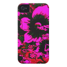 Fodral för Majanta rosa blom- iPhone 4/4s iPhone 4 Cover