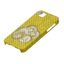 Fodral för mönster iPhone4 för gul GrungeTwirl dia iPhone 5 Case-Mate Fodral
