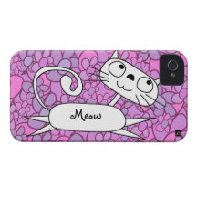 Fodral-Kompis för iPhone 4 för kattrosablomma fodr iPhone 4 Case