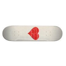 Följ din röda hjärta - och vitkärlekhjärta skate board deck