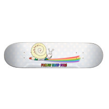 Följ din roliga gulliga snigel efter regnbågen skate deck