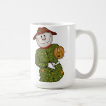 Folk konst för gullig landfågelskrämma kaffe mugg