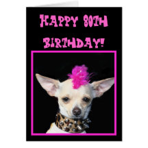 För 80th kort för hälsning födelsedagChihuahua för