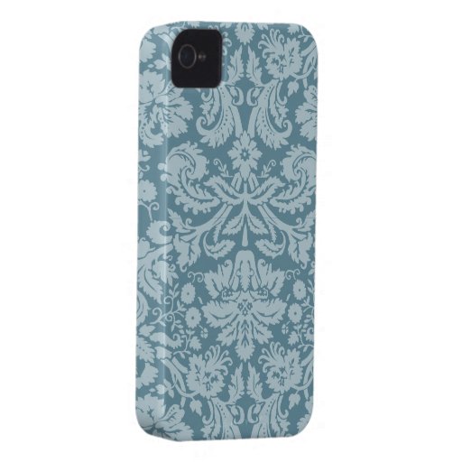 För art nouveaublått för vintage blom- mönster för iPhone 4 Case-Mate fodral