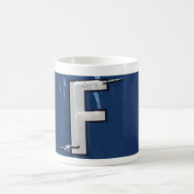 För brevmugg för Monogram F Retro grönt