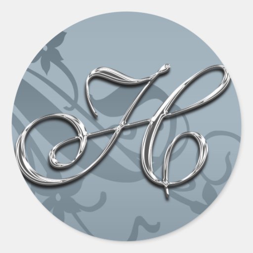 För bröllopmonogramen för silver förseglar formell klistermärken