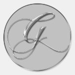 För bröllopmonogramen för silver förseglar formell klistermärke