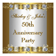 För bröllopsdagparty för inbjudan 50th guld