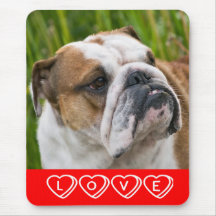 För bulldoggvalp för kärlek engelsk hund Mousepad Musmatta