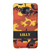 För Camo Samsung för anpassade orange fodral galax Galaxy S2 Skydd