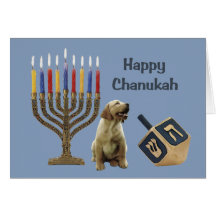 För Chanukah för Labrador Retriever menora Dreidel