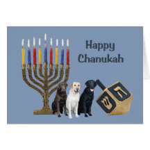 För Chanukah för Labrador Retriever menora Dreidel