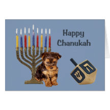 För Chanukah för Yorkshire Terrier menora Dreidel 