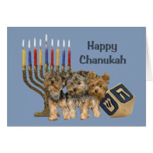 För Chanukah för Yorkshire Terrier menora Dreidel 