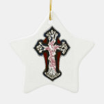 För crucifixtryck för antikvitet arg dekoration fö julgranskula