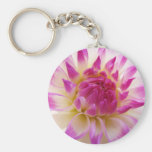 För Dahliablomma för vit rosa keychains Nyckelring