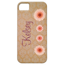För daisyiPhone 5 för personlig damastast rosa fod iPhone 5 Case-Mate Fodral