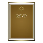 För davidsstjärnapub för vit guld- Mitzvah OSA Inbjudningskort