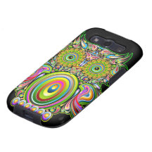 För designSamsung för uggla Psychedelic fodral gal Galaxy SIII Skydd