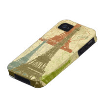 För det Eiffel för den vildvintageParis kartan gul