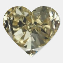För diamanttryck för hjärta gul klistermärke