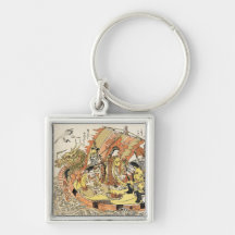 För drakefrakt för kall japansk ukiyo-e mytisk bes nyckel ring
